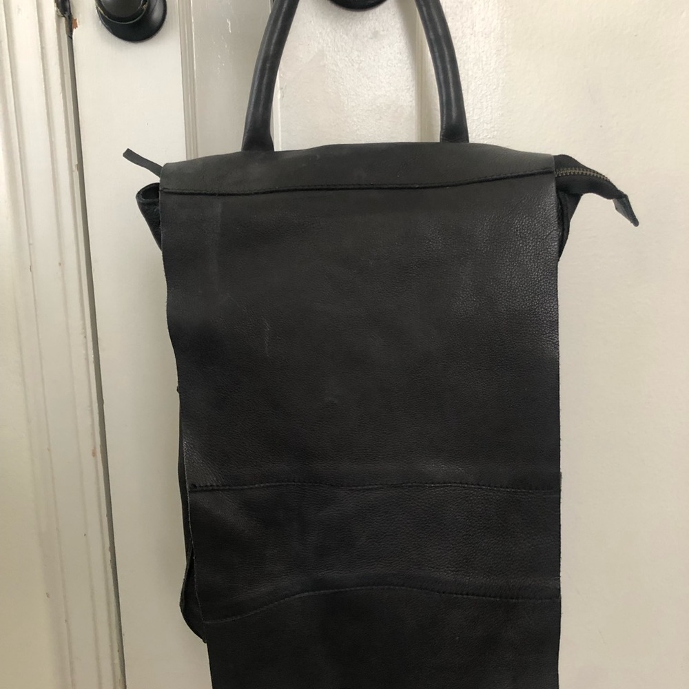Stunning, super soft, black leather handbag/backpack